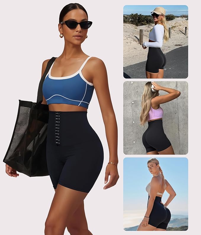TrainingGirl Compression Sweat Shorts for Women Workout Sauna Suit Gym Sets High Waist Trainer Thigh Fat Slimmer Yoga Pants