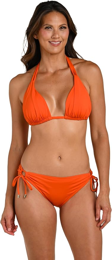 Island Goddess Rouched Halter Bikini Swimsuit Top