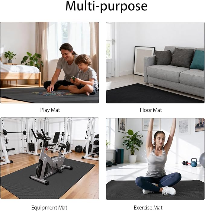 VTORY 7mm Large Workout Mat 7×5 ft – Extra Large Wide Yoga Mat & Pilates Mat Thick, Non-Slip Exercise Mat for Home Gym, Home Workout, HIIT, Strength, Stretching