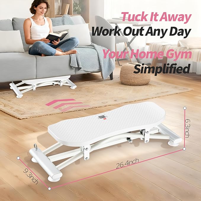ZCMHAXJ Balance Board for Adults, Ski Machine Exercise Equipment with Resistance Bands, Rock Stepper Featuring LCD Monitor, Portable Wobble Board or Full Body Workout at Home Gym