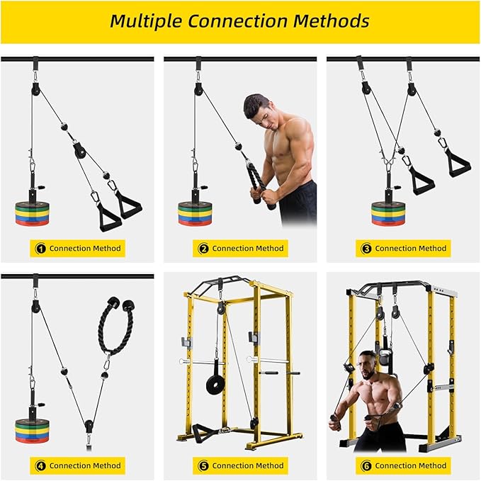 LAT Pulldown Pulley System for Home Gym Cable Machine Pulley Attachment Set Power Cage Weight Lifting Workout Kit