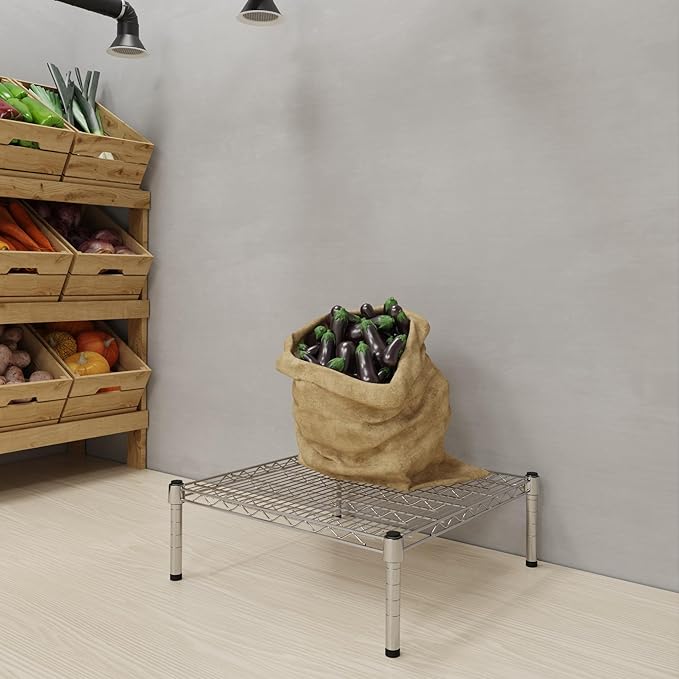 24''W x 24''L x 8''H Chrome Plated Wire Dunnage Rack | Off The Floor Storage
