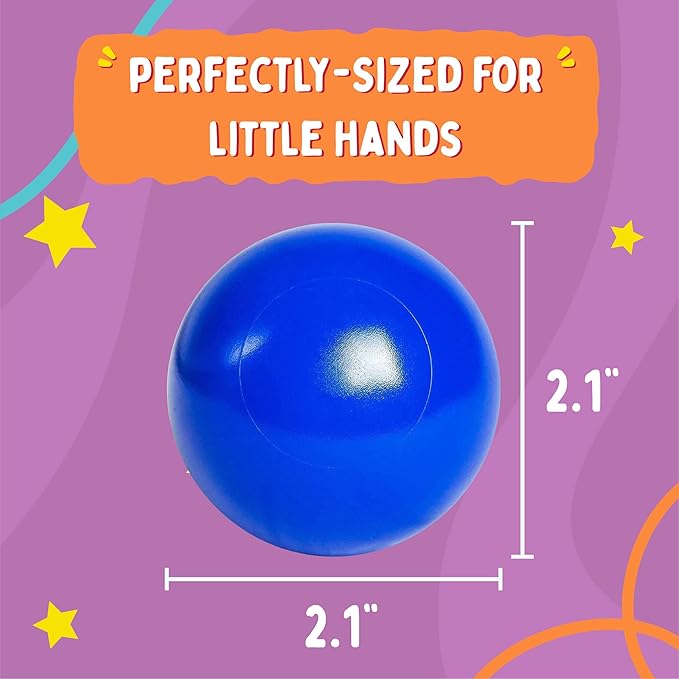 Playz Soft Plastic Mini Ball Pit Balls 200 Count - w/ 8 Vibrant Colors - Crush Proof, No Sharp Edges, Non Toxic, Phthalate & BPA Free for Baby Toddler Ball Pit, Play Tents & Tunnels Indoor & Outdoor