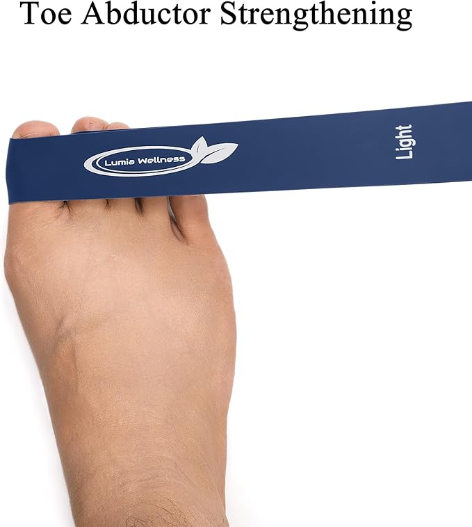 Toe Bands, Mini Latex Bands for Exercise & Stretch, Bunion Correction, Toe, Foot, & Ankle Strengthening, Toe Spacers for Hallus Valgus (4 Bands)
