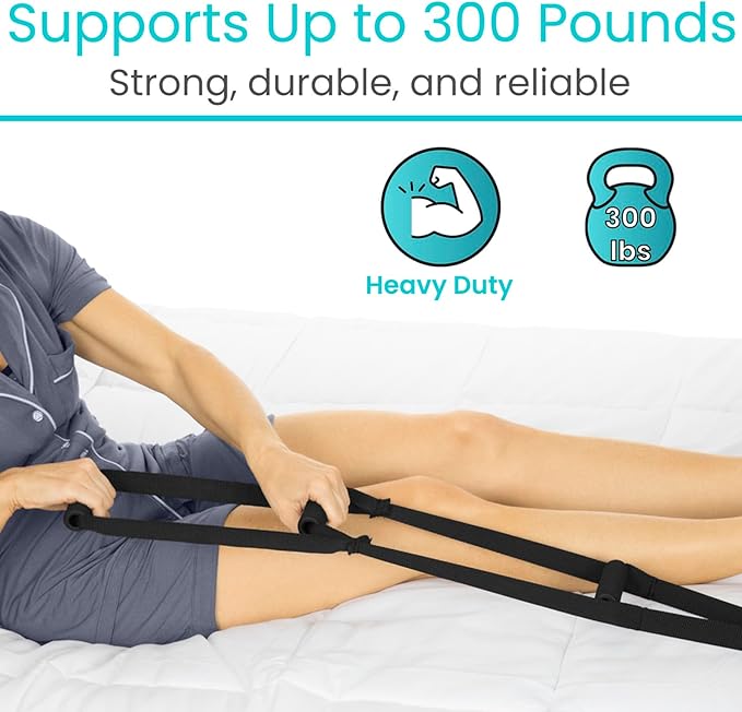 Vive Bed Ladder Assist - Pull Up Assist Device with Handle Strap - Rope Ladder Caddie Helper - Sitting, Sit Up Hoist for Elderly, Senior, Injury Recovery Patient, Pregnant, Handicap - Padded Hand Grip