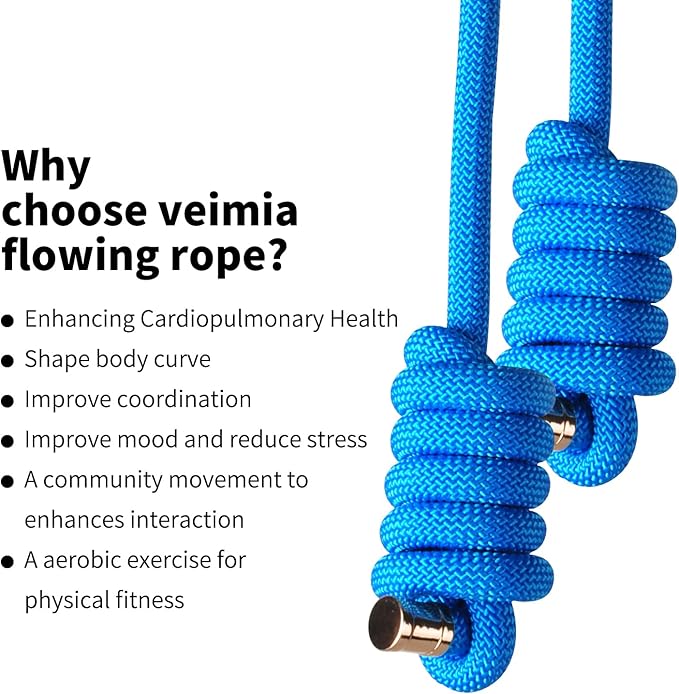 veimia Flow Rope for Fitness High Performance Double Woven Workout Rope Adjustable Flow Jump Rope for Men Women Training Indoor Outdoor Cardio Exercise Rope for beginner