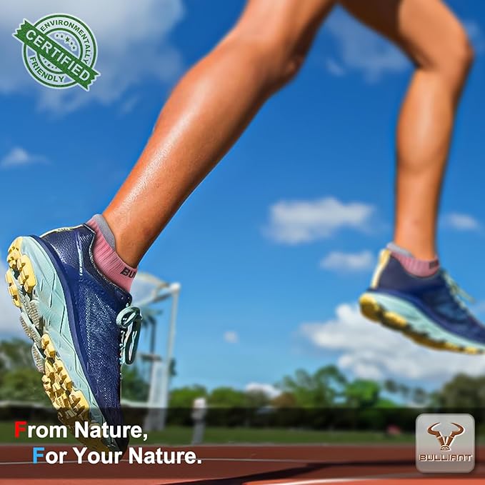 BULLIANT Men Running Socks,Active Ankle Socks No Show For Men With Cushioned Footbed Arch Support Breathable Wicking