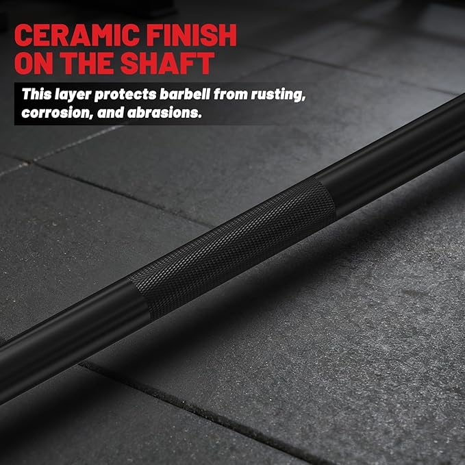 7FT Olympic Barbell 45 lb Barbell 2 INCH 1000lbs/1500lbs Capacity Olympic Bar with Moderate Knurling For Squats Curls Deadlifts