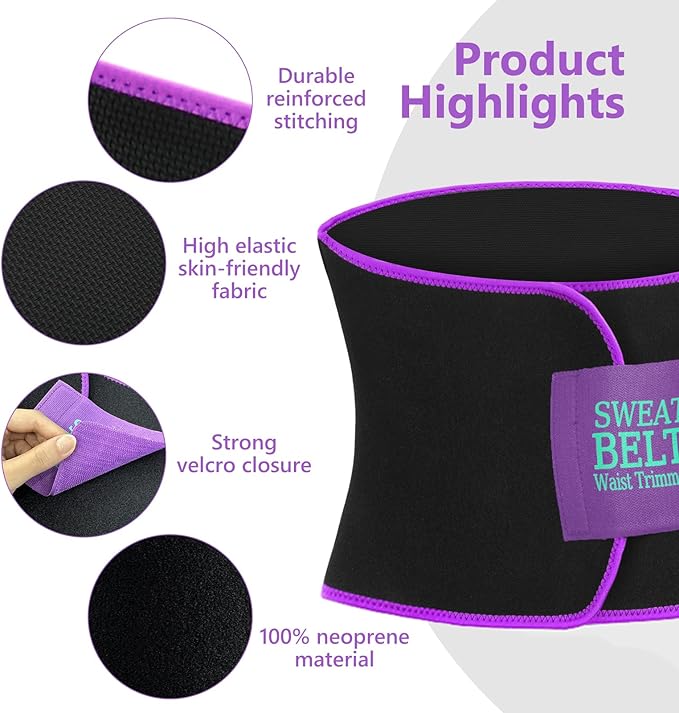 AMZBOSS Waist Trainer for Women Lower Belly Fat, Waist Sweat Band for Women, Belly Band Sweat Belt, Stomach Wrap, Body Shaper
