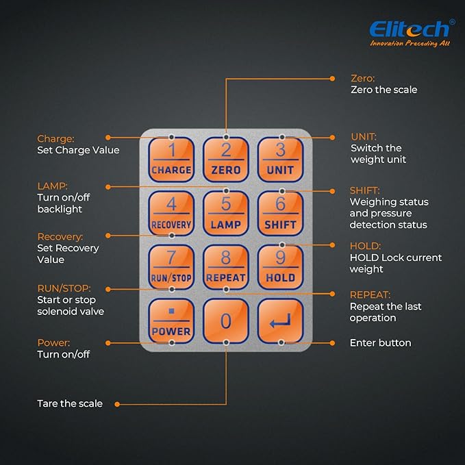 Elitech LMC-200A HVAC Refrigerant Charging Scale Freon Scale 330lbs Weight with Anti-Collision Corner