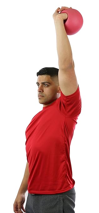 CanDo 10-3292 One Handle Medicine Ball, 6 lb, Red