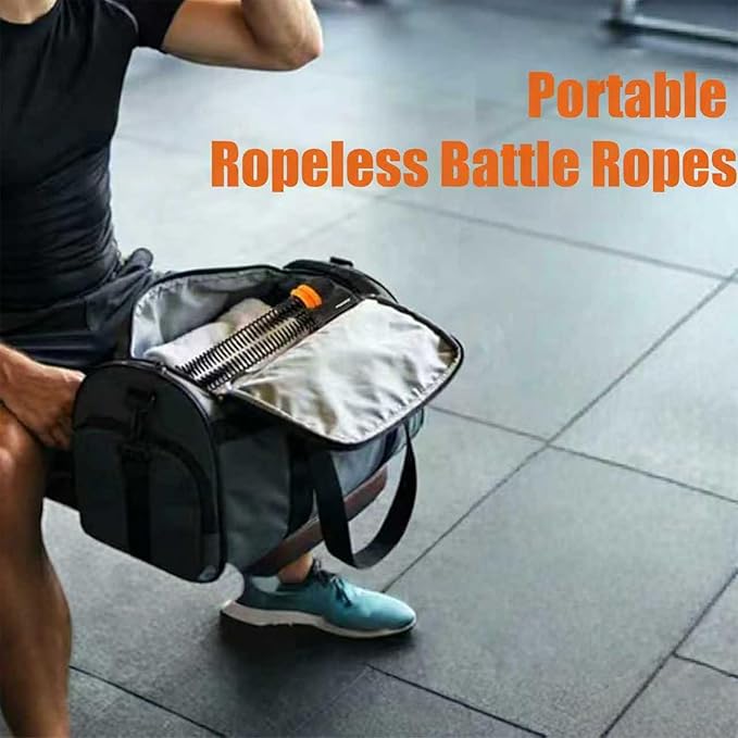 Adjustable Ropeless Battle Ropes - Cordless Weighted Training Ropes for Home Gym | HIIT Workouts | Portable Exercise Equipment for Full Body Strength Training