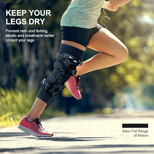 Knee Brace Undersleeve - Knee Undersleeves for Women & Men Leg Undersleeve for Knee Brace, Closed Patella, L 2 Pieces