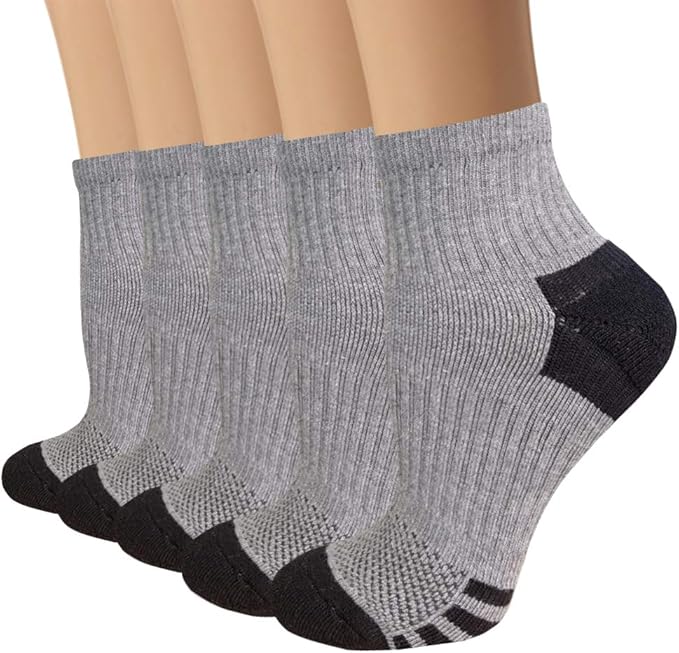 Iseasoo Copper Ankle Compression Socks - Low Cut Arch Support Socks for Men & Women, Running, Nurses, Plantar Fasciitis Socks