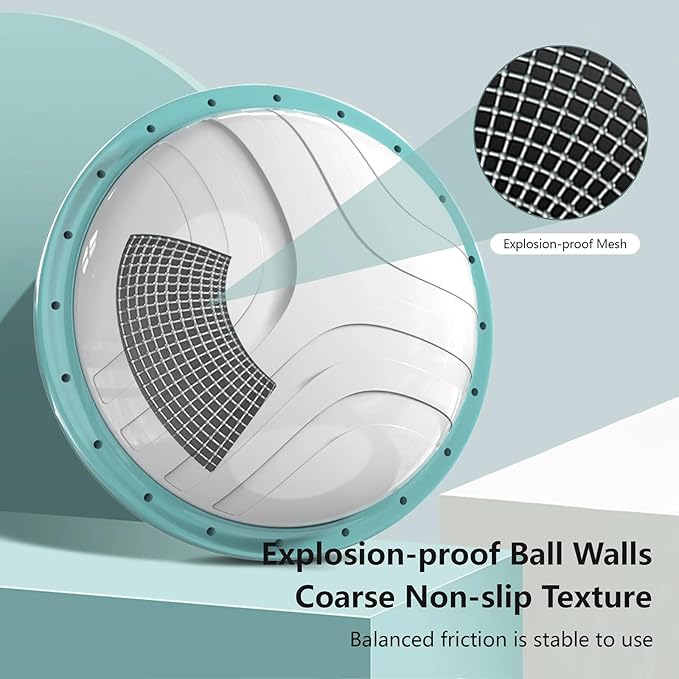 Half Balance Ball Trainer - Balance Ball Trainer with Resistance Bands and Foot Pump,Stability Ball for Exercise, Full-Body Workouts, Home Gym