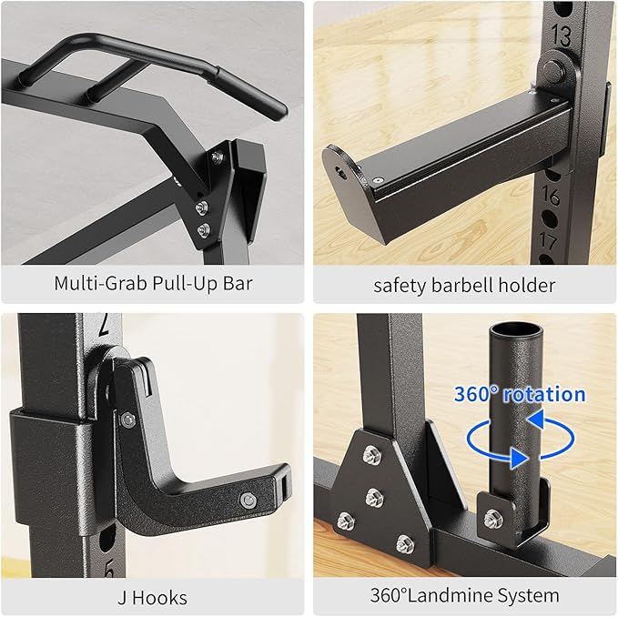 Multi-Purpose Squat Rack,Smith Machine Weight Rack Set with Cable Crossover System, Home Gym Power Racks, Power Racks and Packages