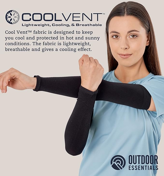 OutdoorEssentials UV Sun Protection Arm Sleeves - Compression Arm Sleeve, UV Arm Sleeves Men, Women - Golf Cooling Sleeves