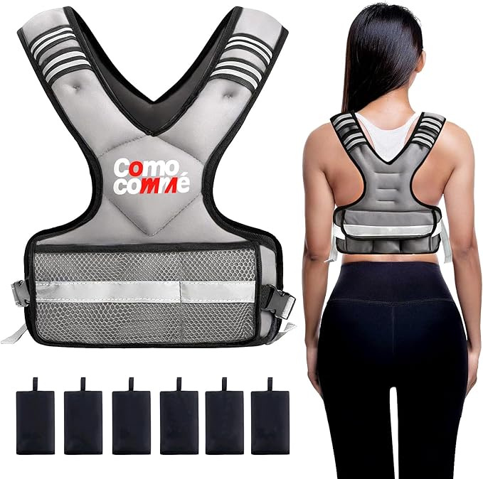 Adjustable Weighted Vest for Men Women, 4-10lb/12-18lb/20-32lb Vest with 6 Ironsand for Weights Running Workout and Training, Adjustable Body Weight Vest Exercise Set for Running, Walking