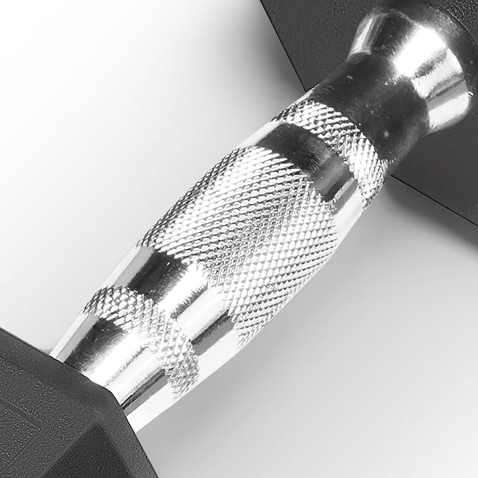 Marcy Classic Rubber Hex Dumbbell with Knurled Grip for Strength Training and Bodybuilding, 5lb - 50lb Single Dumbbell for Exercise & Fitness, Sold Individually