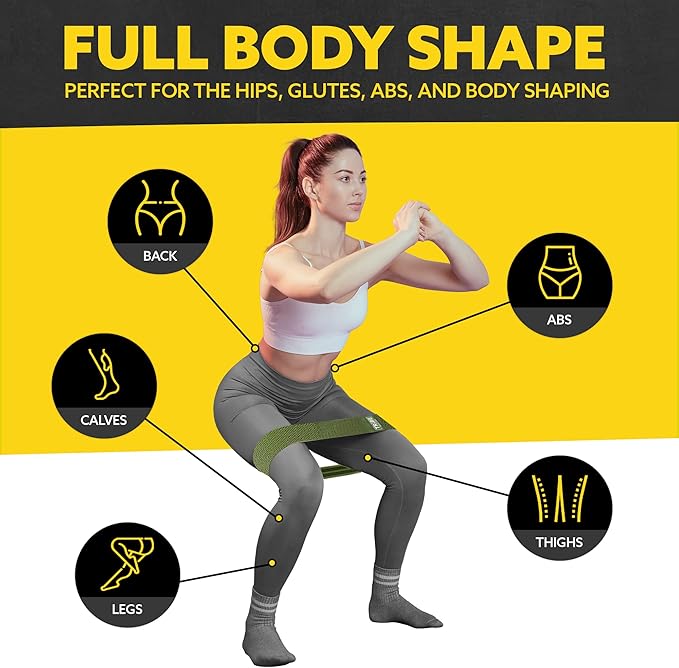 Tribe Lifting Resistance Bands for Working Out - 3 Pack Fabric Workout Bands for Women and Men - Booty Bands for Legs and Glute - Non Slip Exercise Bands Set for Squat Hip Thigh