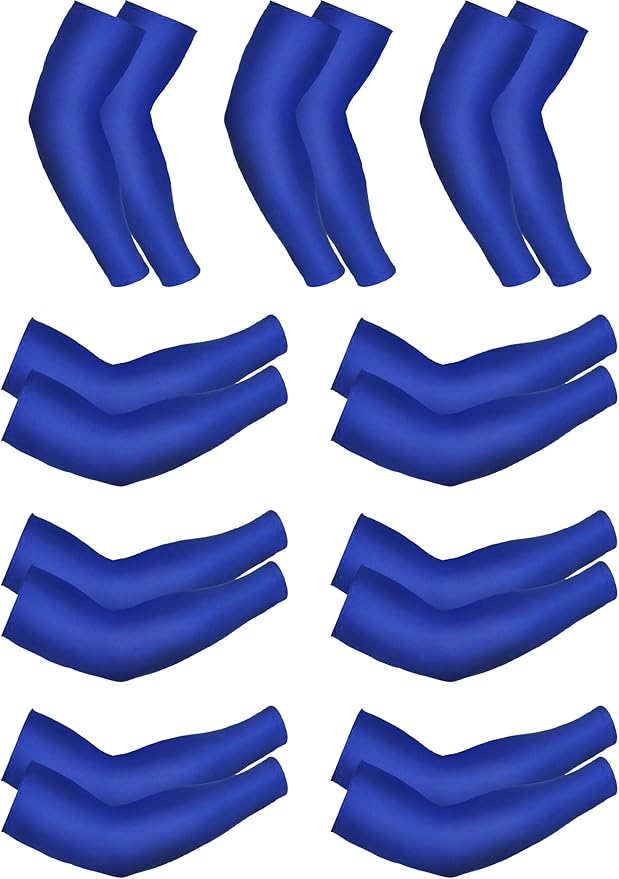 Mudder 9 Pairs Unisex UV Protection Sleeves Arm Cooling Sleeves Ice Silk Arm Sleeves Arm Cover Sleeves