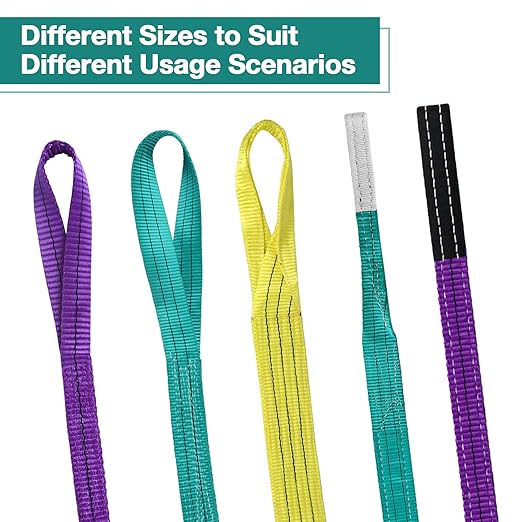 Lift Sling Straps,1" x 2' 2-Ply Heavy Duty Flat Eye Lift Slings,Polyester Lifting Strap Nylon Tree Saver Recovery Strap Web Sling Rigging Moving Tow Hoist Gear Straps Kit 3200 lb 2600 lb 6400 lb
