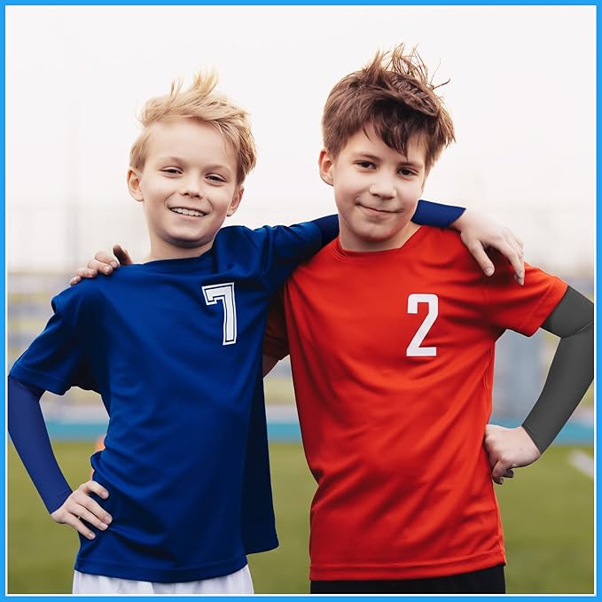 Mepase 14 Pairs Arm Sleeves for Kids UV Sun Protection Cooling Arm Compression Cover Boys Baseball Football Basketball Sport