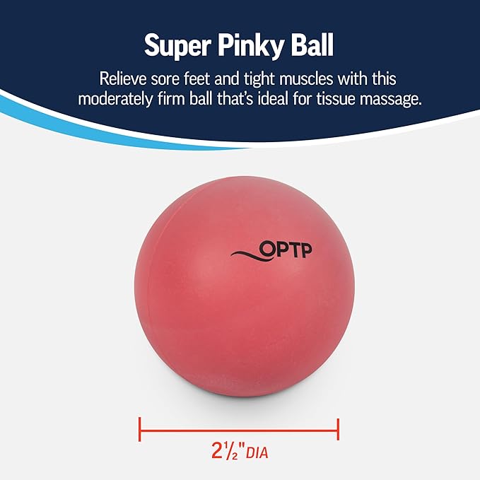 OPTP Super Pinky Ball – Moderately Firm Density Deep Tissue Massage Ball for Back Pain, Shoulder Tension Relief, Sore Muscles, Plantar Fasciitis and More