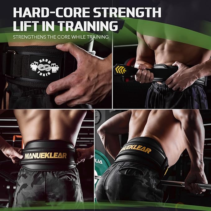 Weight Lifting Belt, Lifting Belts for Women Men,MANUEKLEAR Weightlifting Belt Quick Locking Back Support for Bodybuilding, Fitness, Powerlifting, Cross Training, Squats, Workout, Exercise