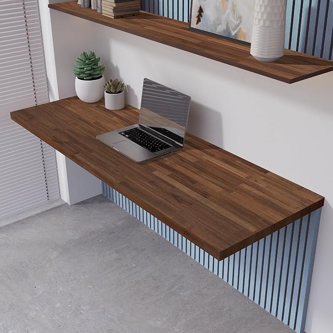 Howizz Walnut Butcher Block Countertop 60 x 30 x 1.5 Inches - Solid Wood Table Top for Desk Top, Dining Table, Workbench Top