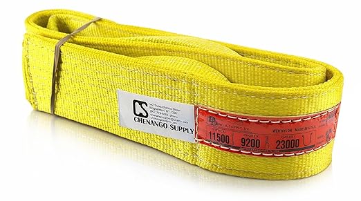 DD Sling 4 Inch x 8 Foot Nylon Lifting Sling – USA Made, 11,500 lb Vertical, 9,200 lb Choker, 23,000 lb Basket – 2-Ply Heavy Duty 900 Webbing, Type 4 Twisted Eye & Eye Rigging Sling, Safety Orange
