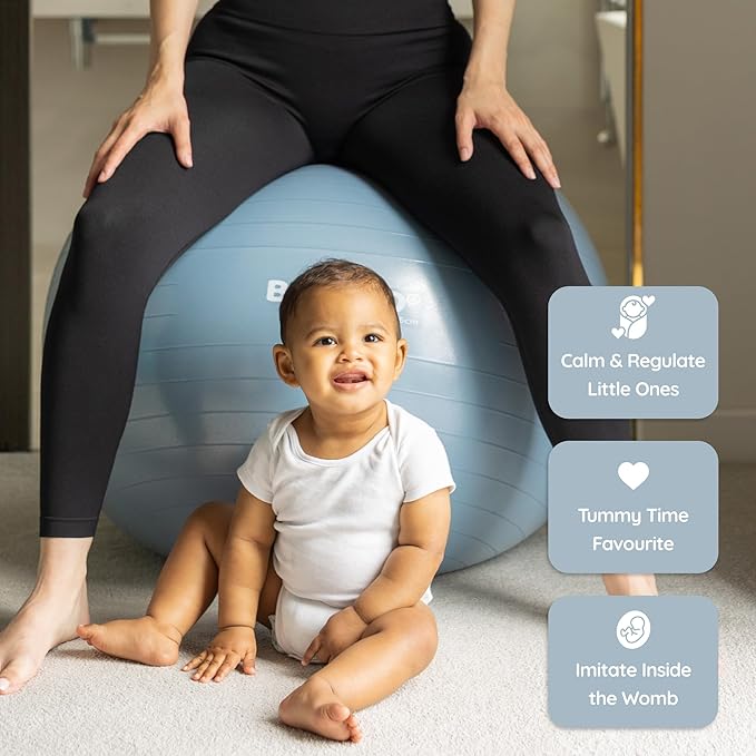BABYGO Birthing Ball - Pregnancy Yoga Labor & Exercise Ball & Book Set Trimester Targeting, Maternity Physio, Birth & Recovery Plan Included Anti Burst Eco Friendly