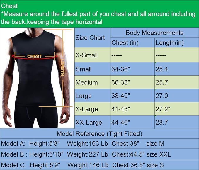 NELEUS Men's 3 Pack Athletic Compression Under Base Layer Sport Tank Top