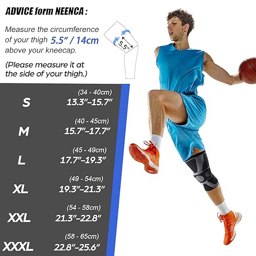 NEENCA Professional Knee Brace for Pain Relief, Medical Knee Compression Sleeve, Knee Support with Horizontal Knit Tech for Meniscus Tear, ACL, Arthritis, Joint Pain, Runner, Workout