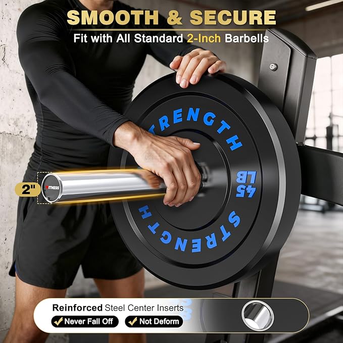 7FT Olympic Barbell for Home Gym Strength Training, 45 Lbs 2-inch Weight Bar with 28mm Grip, 1000 Lbs Capacity 190K PSI Alloy Steel