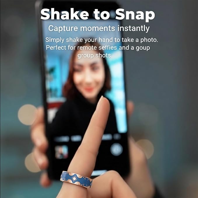 Smart Ring for Women Gift, Fitness & Vital Signs Monitoring, Sleep Tracker/Remote Photography/No Subscription(Blue,7#)