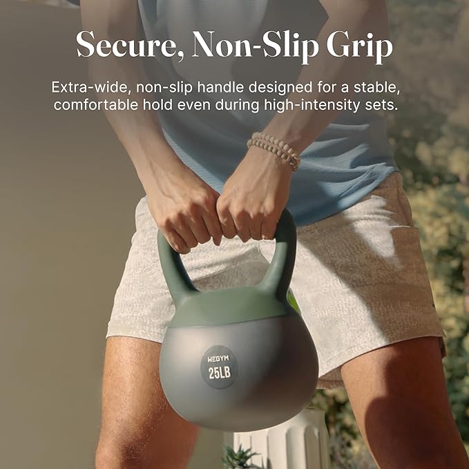 WeGym Soft Kettlebells with Cushioned Impact-Resistant Base and Anti-Slip, Wide-Grip Handle for Home Workouts, Weightlifting, and Full Body Strength Training