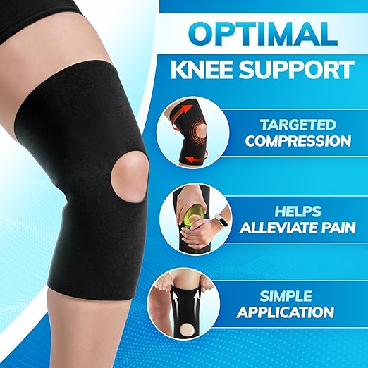 BraceAbility Open Patella/Open Back Neoprene Knee Sleeve | Water-Resistant Athletic Compression Knee Brace for Swimming, Wakeboarding, Scuba Diving, Surfing, Waterskiing and Other Sports (XL)