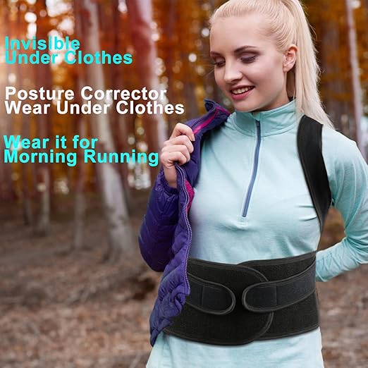 PAZAPO Posture Corrector for Men and Women - Back Brace Full Back Support Straightener for Hunchback - Upper and Lower Lumbar to Relieve,Large(33-37 Inches)