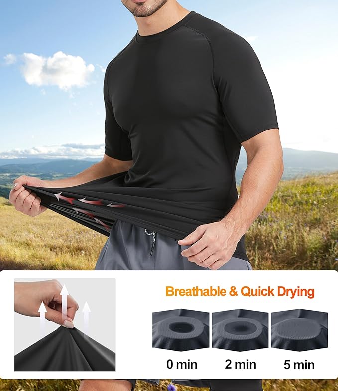 Dalavch 4 Pack Compression Shirts and Tank Tops Men Short Sleeve/Sleeveless Athletic Undershirt for Sport