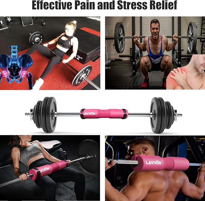 Squat Pad - Foam Barbell Pad for Squats Cushion, Lunges & Bar Padding for Hip Thrusts - Standard Weight Bar Pad - Provides Cushion to Neck and Shoulders While Training