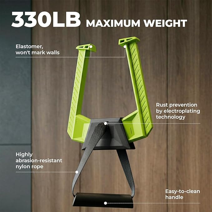 Pull Up Bar for Doorway, No Screws Portable Pull-Up Bar with 330lbs Capacity, Adjustable Dual Handle for Chin-Ups and Core Training, Fits Door Frames 5–16cm, Doorway Pull Up Bar for Home Gym Travel Use