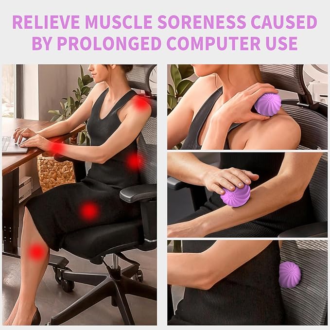 2.3" Mini Electric Vibrating Massage Ball, 10-Speed Vibrating Foam Roller for Relieving Muscle Tension & Soreness, and Promoting Blood Circulation Before & After Exercise (Purple)