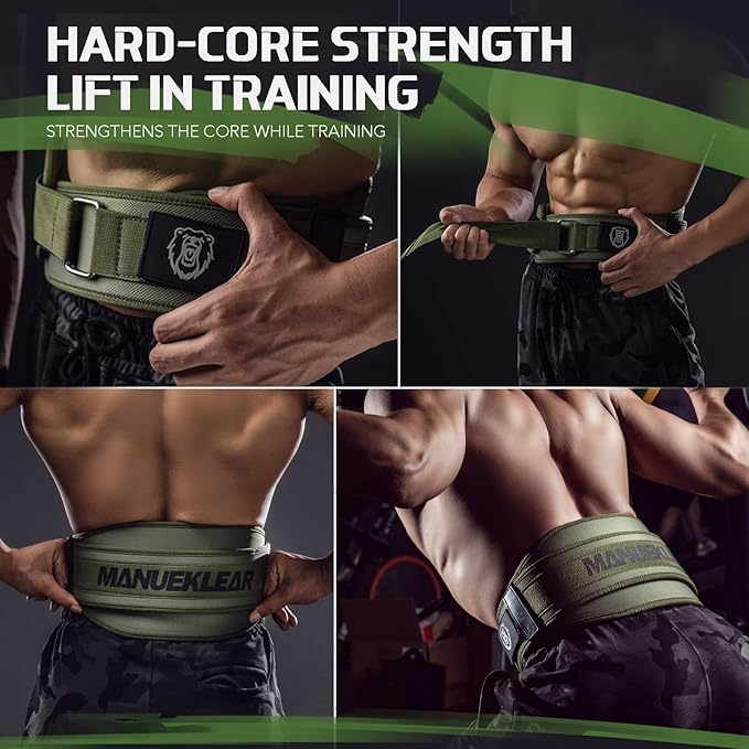 Weight Lifting Belt, Lifting Belts for Women Men,MANUEKLEAR Weightlifting Belt Quick Locking Back Support for Bodybuilding, Fitness, Powerlifting, Cross Training, Squats, Workout, Exercise