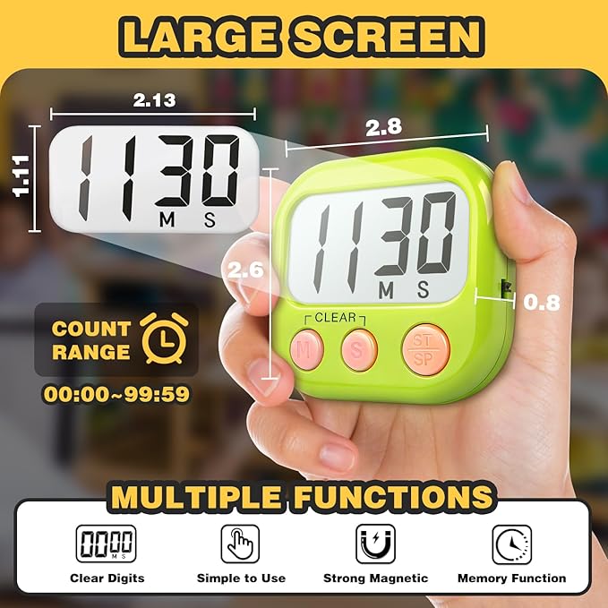 Classroom Timers for Teachers Kids Large Magnetic Digital Timer 4 Pack