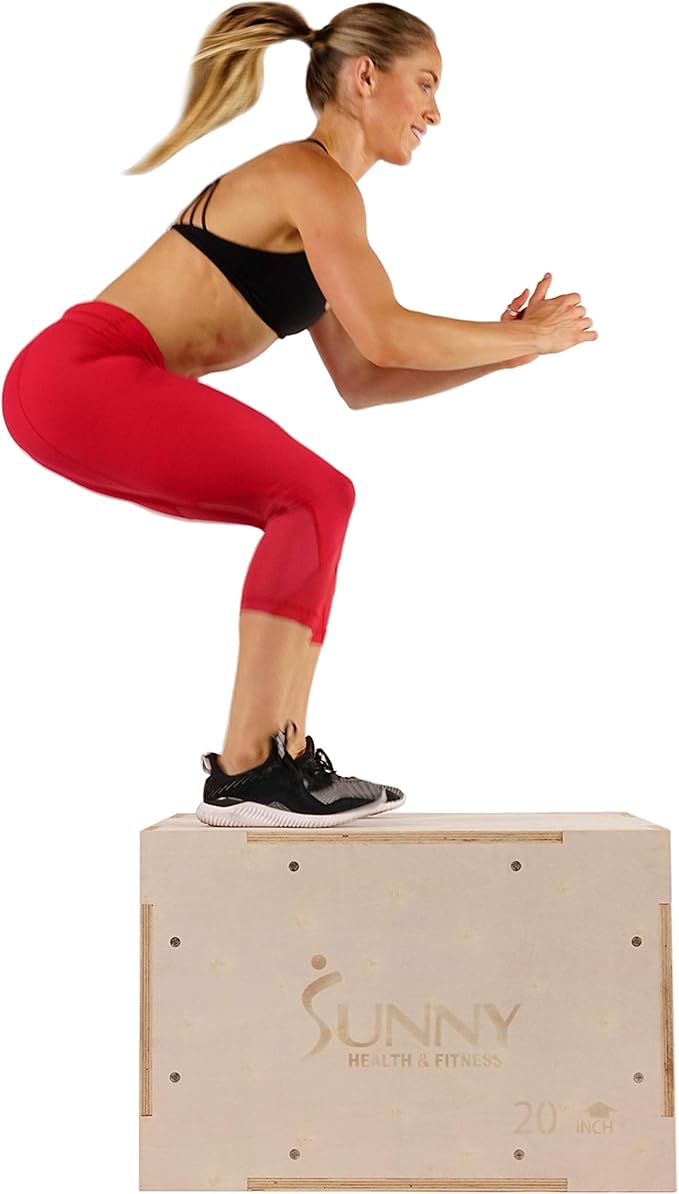 Sunny Health & Fitness Foam Plyo Box with Adjustable Heights and High Weight Capacity
