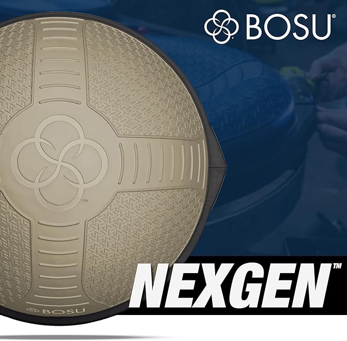 Bosu NEXGEN Balance Strength Trainer, Multi-Functional 26" Exercise Ball, Home Gym Equipment for Full Body Workouts, Sandstone with Black Rim