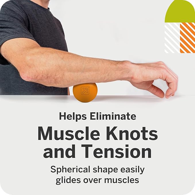 Foundation Massage Balls - Medium-Density Myofascial Release Tool, Durable Vulcanized Rubber, Portable, Ideal for Muscle Recovery & Flexibility, Multi-Pack Options Available, Grey/Orange, 4 Pack
