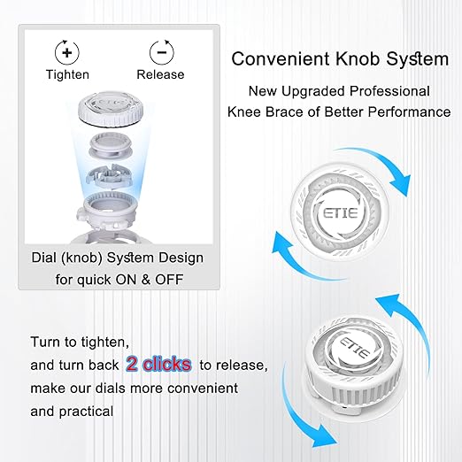 Kuangmi Knob Knee Brace for Pain Relief, Knee Support with Patella Gel Pad & Side Stabilizers, Compression Knee Sleeve for Workout, Arthritis, Joint Pain, Meniscus Tear (White,Right,XX-Large,Single)