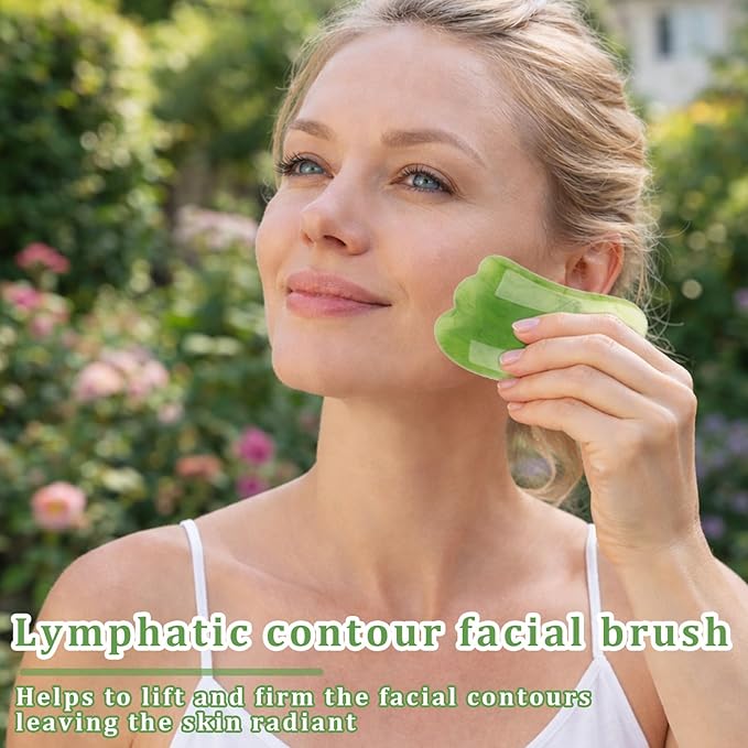 Lymphatic Contour Face Brush,with A Patting Stick and A Sha Board.,Lymphatic Drainage Massager,Contour Brush,Sha Facial Tools for Face Chin & Jawline Sculpting and Relieve